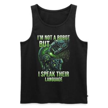 Robotics Engineer I'm Not A Robot - Men's Premium Organic Tank Top - black - Front - Michal (187cm)