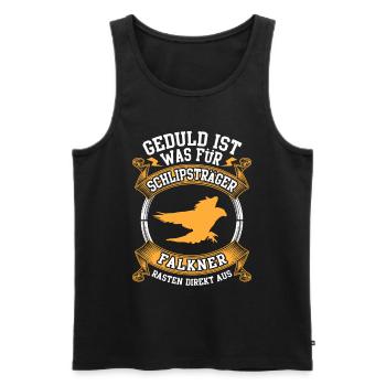 Falkner rasten direkt aus Beizjagd Falknerei - Männer Premium Bio Tank Top - Schwarz - Vorne - AI Model Male 178 light (178cm)
