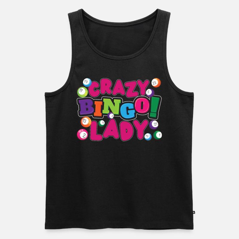 Bingo Player Crazy Bingo Lady - Männer Premium Bio Tank Top - Schwarz