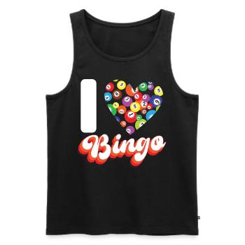 Bingo Player Heart I Love Bingo - Männer Premium Bio Tank Top - Schwarz - Vorne - Michal (187cm)