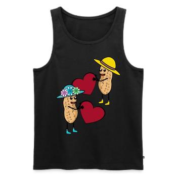 Peanut Valentine Valentine's Day Heart Love Nut - Men's Premium Organic Tank Top - black - Front - AI Model Male 178 light (178cm)