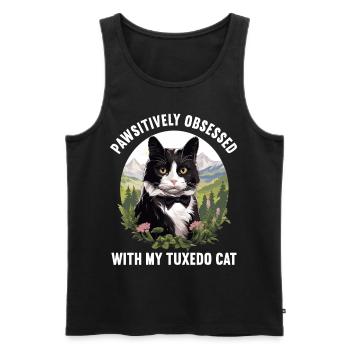 Tuxedo Kätzchen Tuxedo Katze - Männer Premium Bio Tank Top - Schwarz - Vorne - AI Model Male 178 light (178cm)