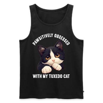 Tuxedo Kätzchen Tuxedo Katze - Männer Premium Bio Tank Top - Schwarz - Vorne - AI Model Male 178 light (178cm)