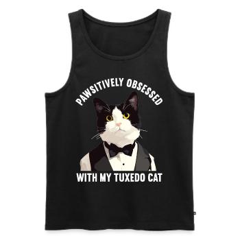 Tuxedo Kätzchen Tuxedo Katze - Männer Premium Bio Tank Top - Schwarz - Vorne - AI Model Male 178 light (178cm)