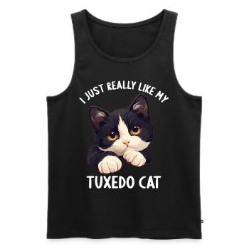 Tuxedo Kätzchen Tuxedo Katze - Männer Premium Bio Tank Top - Schwarz - Vorne - AI Model Male 178 light (178cm)