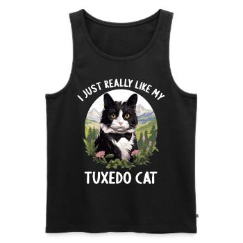 Tuxedo Kätzchen Tuxedo Katze - Männer Premium Bio Tank Top - Schwarz - Vorne - AI Model Male 178 light (178cm)