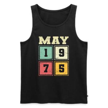 49th Birthday May Vintage 1975 Gift Idea - Men's Premium Organic Tank Top - black - Front - Michal (187cm)