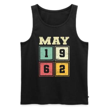 62. Geburtstag Mai Jahrgang 1962 Geschenkidee - Männer Premium Bio Tank Top - Schwarz - Vorne - Michal (187cm)