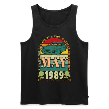 May 1989, May 1989, May 1989 birthday gift. - Men's Premium Organic Tank Top - black - Front - Michal (187cm)