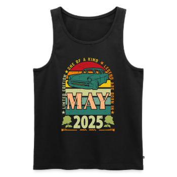Geburtstagsgeschenk Mai 2025, Mai 2025, Mai 2025. - Männer Premium Bio Tank Top - Schwarz - Vorne - Michal (187cm)