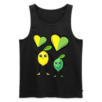 Lemon, Lemon, Fruit, Fruit, Fruit, Lemon - Men's Premium Organic Tank Top - black - Front - AI Model Male 178 light (178cm)