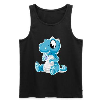 Drino Dinosaurier Drachen Kind Kinder - Männer Premium Bio Tank Top - Schwarz - Vorne - Michal (187cm)