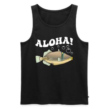 Humuhumunukunukuapua'a Hawaiianischer Riff-Drücker - Männer Premium Bio Tank Top - Schwarz - Vorne - AI Model Male 178 light (178cm)