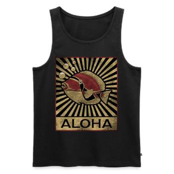 Humuhumunukunukuapua'a Hawaiianischer Riff-Drücker - Männer Premium Bio Tank Top - Schwarz - Vorne - Michal (187cm)