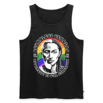 Celebrating Diversity: LGBTQIA+ T-Shirt Inspired. - Men's Premium Organic Tank Top - black - Front - Michal (187cm)