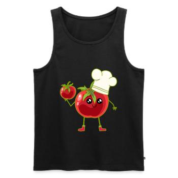 Tomato, Tomato, Cook, Cook, Cooks - Men's Premium Organic Tank Top - black - Front - AI Model Male 178 light (178cm)