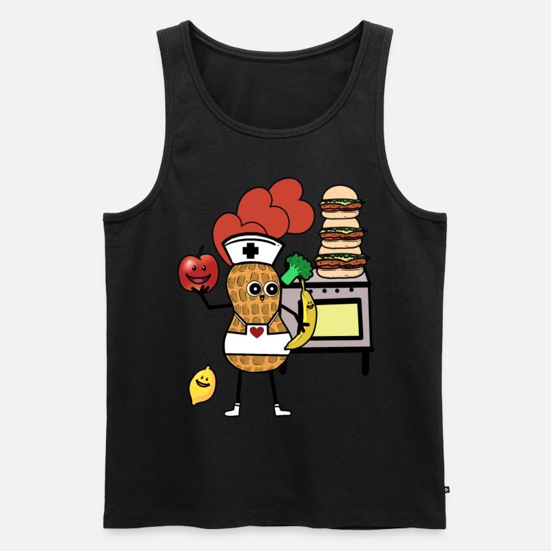 Herd kochen gesund Kochen Krankenschwester - Männer Premium Bio Tank Top - Schwarz