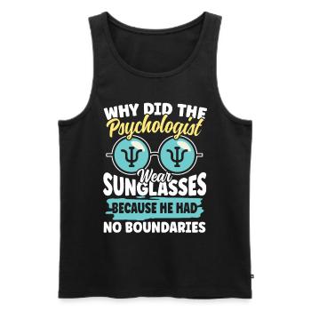 Why did the Psychologist wear Sunglasses - Männer Premium Bio Tank Top - Schwarz - Vorne - Michal (187cm)
