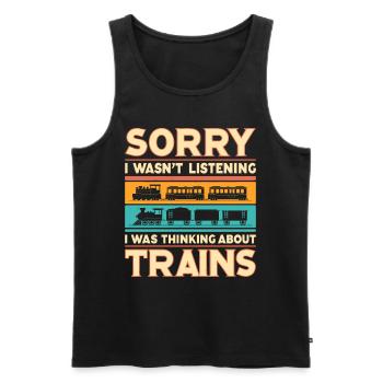 Zug Lokomotive Eisenbahn Zugführer Lokführer - Männer Premium Bio Tank Top - Schwarz - Vorne - AI Model Male 178 light (178cm)