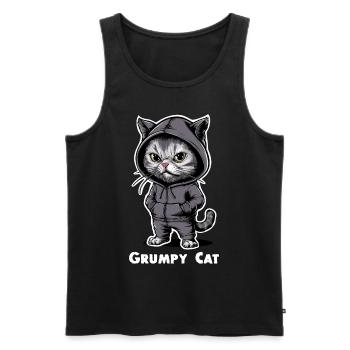 Annoying Evil Cat - Men's Premium Organic Tank Top - black - Front - Michal (187cm)