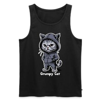 Annoying Evil Cat - Men's Premium Organic Tank Top - black - Front - Michal (187cm)