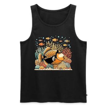 Humuhumunukunukuapua'a Hawaiian Reef Pusher - Men's Premium Organic Tank Top - black - Front - Michal (187cm)