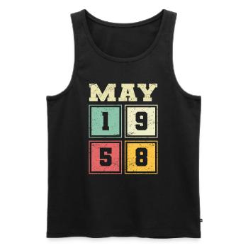 66. Geburtstag Mai Jahrgang 1958 Geschenkidee - Männer Premium Bio Tank Top - Schwarz - Vorne - Michal (187cm)
