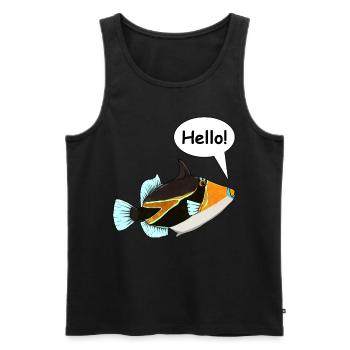 Humuhumunukunukuapua'a Hawaiianischer Riff-Drücker - Männer Premium Bio Tank Top - Schwarz - Vorne - AI Model Male 178 light (178cm)