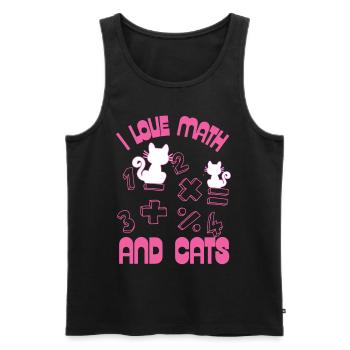 Ich liebe Mathe und Katzen - Männer Premium Bio Tank Top - Schwarz - Vorne - AI Model Male 178 light (178cm)