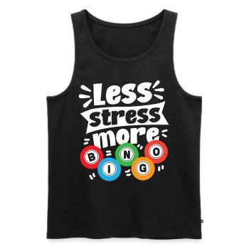 Bingo Player Less Stress More - Männer Premium Bio Tank Top - Schwarz - Vorne - Michal (187cm)