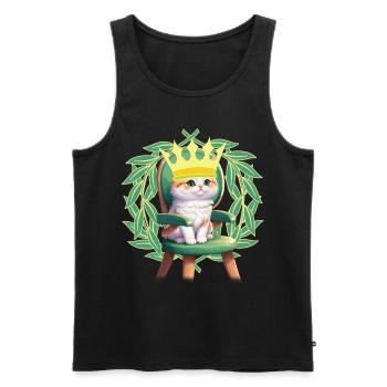 Kitten Cat Princess Queen Crown - Men's Premium Organic Tank Top - black - Front - AI Model Male 178 light (178cm)