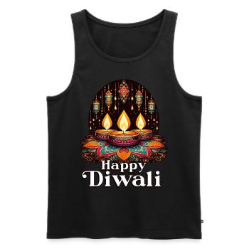Happy Diwali - Men's Premium Organic Tank Top - black - Front - AI Model Male 178 light (178cm)