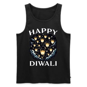 Happy Diwali - Men's Premium Organic Tank Top - black - Front - AI Model Male 178 light (178cm)