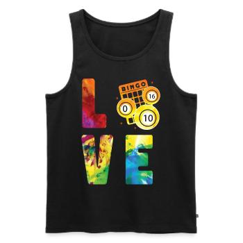 Bingo Player Watercolor Love - Männer Premium Bio Tank Top - Schwarz - Vorne - Michal (187cm)
