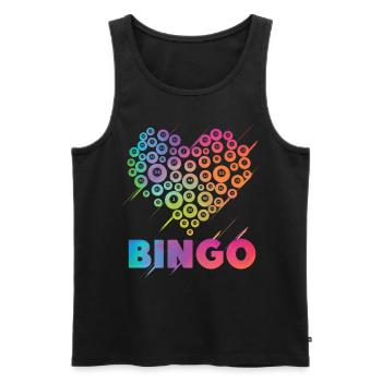Bingo Player Heart Bingo - Männer Premium Bio Tank Top - Schwarz - Vorne - Michal (187cm)