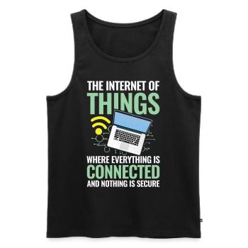 Internet of Things Connected Nothing Is Secure - Männer Premium Bio Tank Top - Schwarz - Vorne - Michal (187cm)