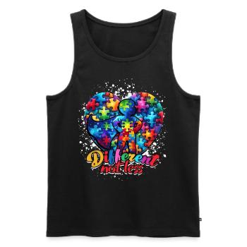 Autistic Autistic Autism Different not less - Men's Premium Organic Tank Top - black - Front - Michal (187cm)