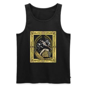 Snail Mountaineer Mountaineering Mountains Mountaineering - Men's Premium Organic Tank Top - black - Front - AI Model Male 178 light (178cm)