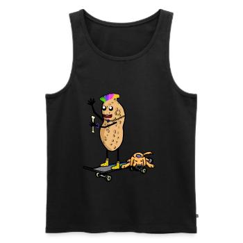 Erdnuss Hund Hunde Skater Punker Junior - Männer Premium Bio Tank Top - Schwarz - Vorne - AI Model Male 178 light (178cm)