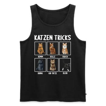Katze Katzen Tricks lustiges Katzen - Männer Premium Bio Tank Top - Schwarz - Vorne - Michal (187cm)