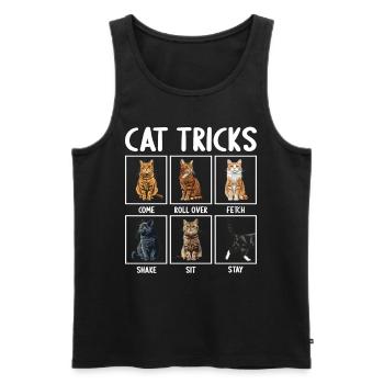 Katze Katzen Tricks lustiges Katzen - Männer Premium Bio Tank Top - Schwarz - Vorne - Michal (187cm)