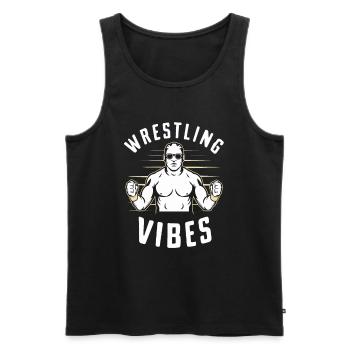 Wrestling Vibes für Ringer Ringer Fans Ringer - Männer Premium Bio Tank Top - Schwarz - Vorne - AI Model Male 178 light (178cm)