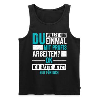 Einmal mit Profis Arbeiten Handwerker - Männer Premium Bio Tank Top - Schwarz - Vorne - AI Model Male 178 light (178cm)