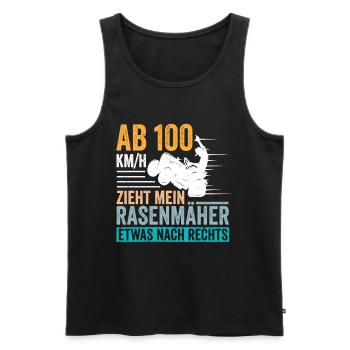 Rasenmäher Rasentraktor Aufsitzrasenmäher - Männer Premium Bio Tank Top - Schwarz - Vorne - Michal (187cm)