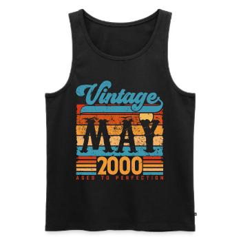 May 2000, Vintage Birthday Gift May 2000. - Men's Premium Organic Tank Top - black - Front - Michal (187cm)