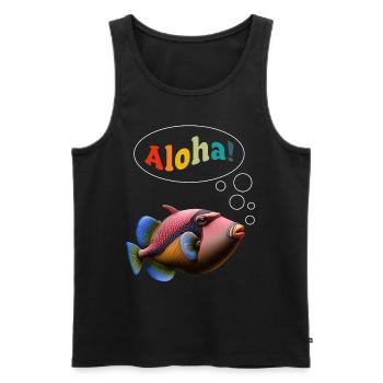 Humuhumunukunukuapua'a Hawaiianischer Riff-Drücker - Männer Premium Bio Tank Top - Schwarz - Vorne - Michal (187cm)