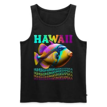 Humuhumunukunukuapua'a Hawaiianischer Riff-Drücker - Männer Premium Bio Tank Top - Schwarz - Vorne - Michal (187cm)