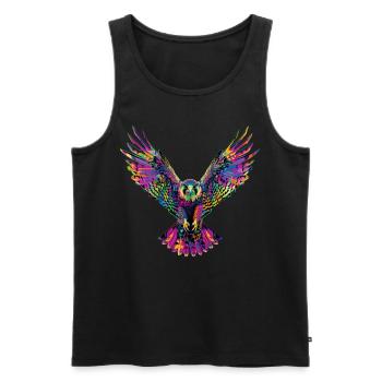 Falconry Falconer Pop Art - Men's Premium Organic Tank Top - black - Front - AI Model Male 178 light (178cm)