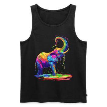 Elephant Animal Pop Art - Men's Premium Organic Tank Top - black - Front - AI Model Male 178 light (178cm)