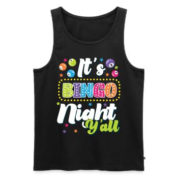Bingo Player C’est la soirée bingo - Débardeur bio Premium Homme - noir - Devant - AI Model Male 178 light (178cm)